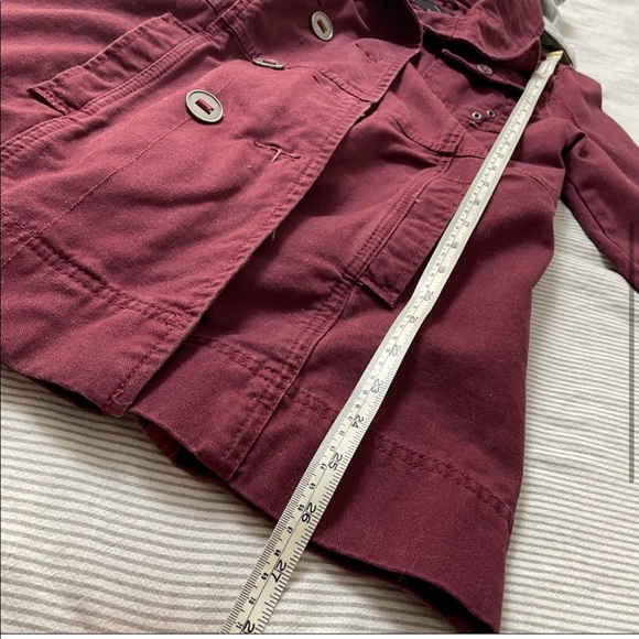 HURLEY Double Breasted Jacket Burgundy Cotton - Picture 4 of 8